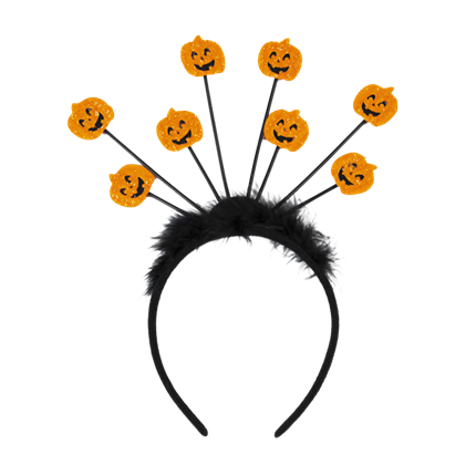Stirnband mit 8 Kürbissen – Halloween-Accessoire