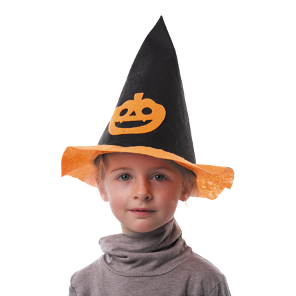 Kinder-Kürbishut aus Filz – Halloween