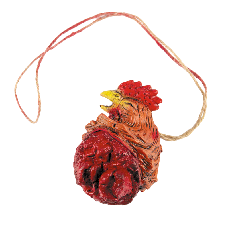 Halskette „Enthaupteter Hahn“ – Halloween-Accessoire