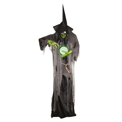 Riesige XXL-Hexe, animiert, mit Licht und Sound, 3,05 m – Halloween-Dekoration