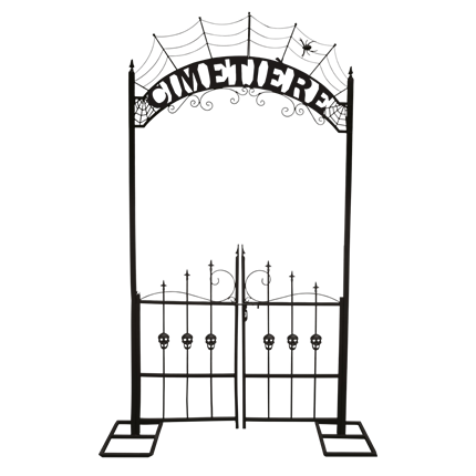 Metallbogen am Friedhofseingang, 270 cm – XXL-Halloween-Dekoration