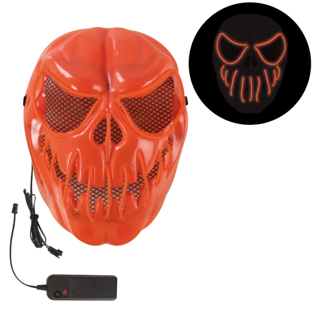 LED-Maske „Gruseliger Kürbis“ für Erwachsene – Halloween