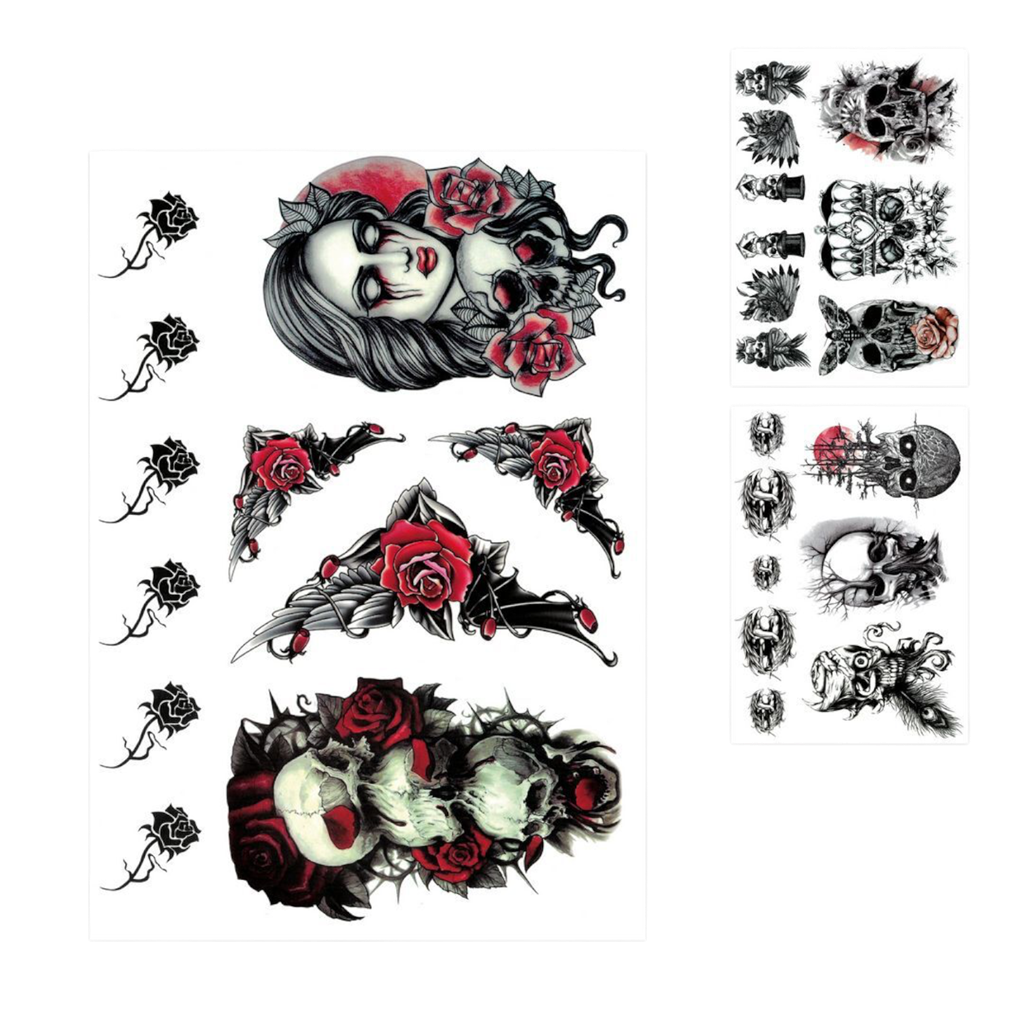 Halloween-Temporärtattoos – Zufälliges Motiv