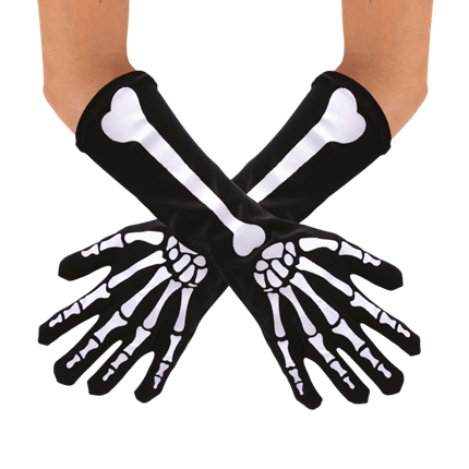 Lange Skelett-Handschuhe, 37 cm – Halloween-Kostümzubehör