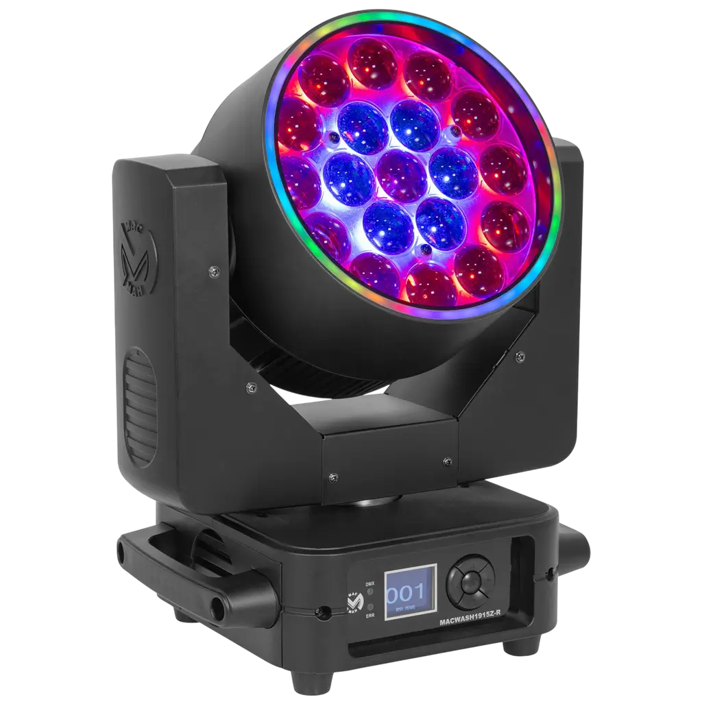 RGBW-LED-Wash-Lyre 19 × 15 W mit motorisiertem Zoom – Mac Mah