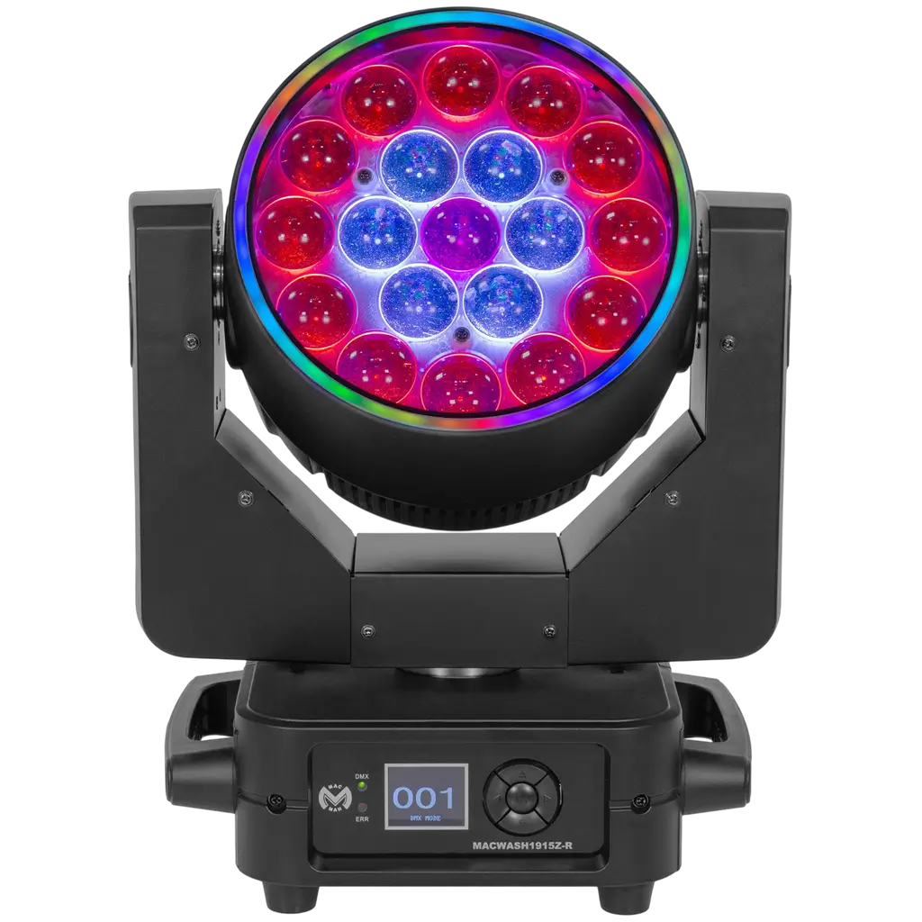 RGBW-LED-Wash-Lyre 19 × 15 W mit motorisiertem Zoom – Mac Mah