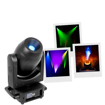 200-W-LED-Spot-Scheinwerfer mit Gobos, 6-facettigem Prisma und motorisiertem Fokus – Mac Mah