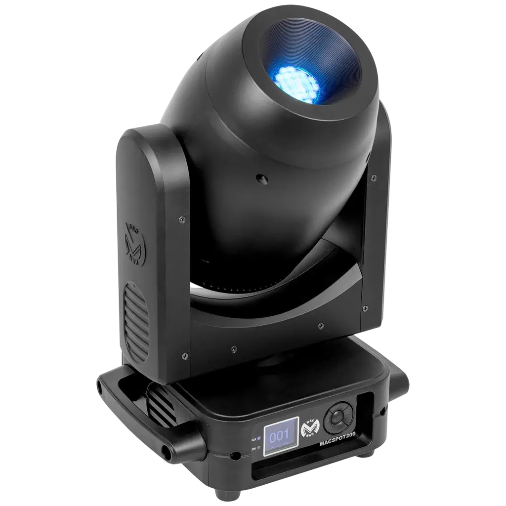 2er-Set LED-Spot-Schwenkarmleuchten (200 W) mit Flightcase – Mac Mah