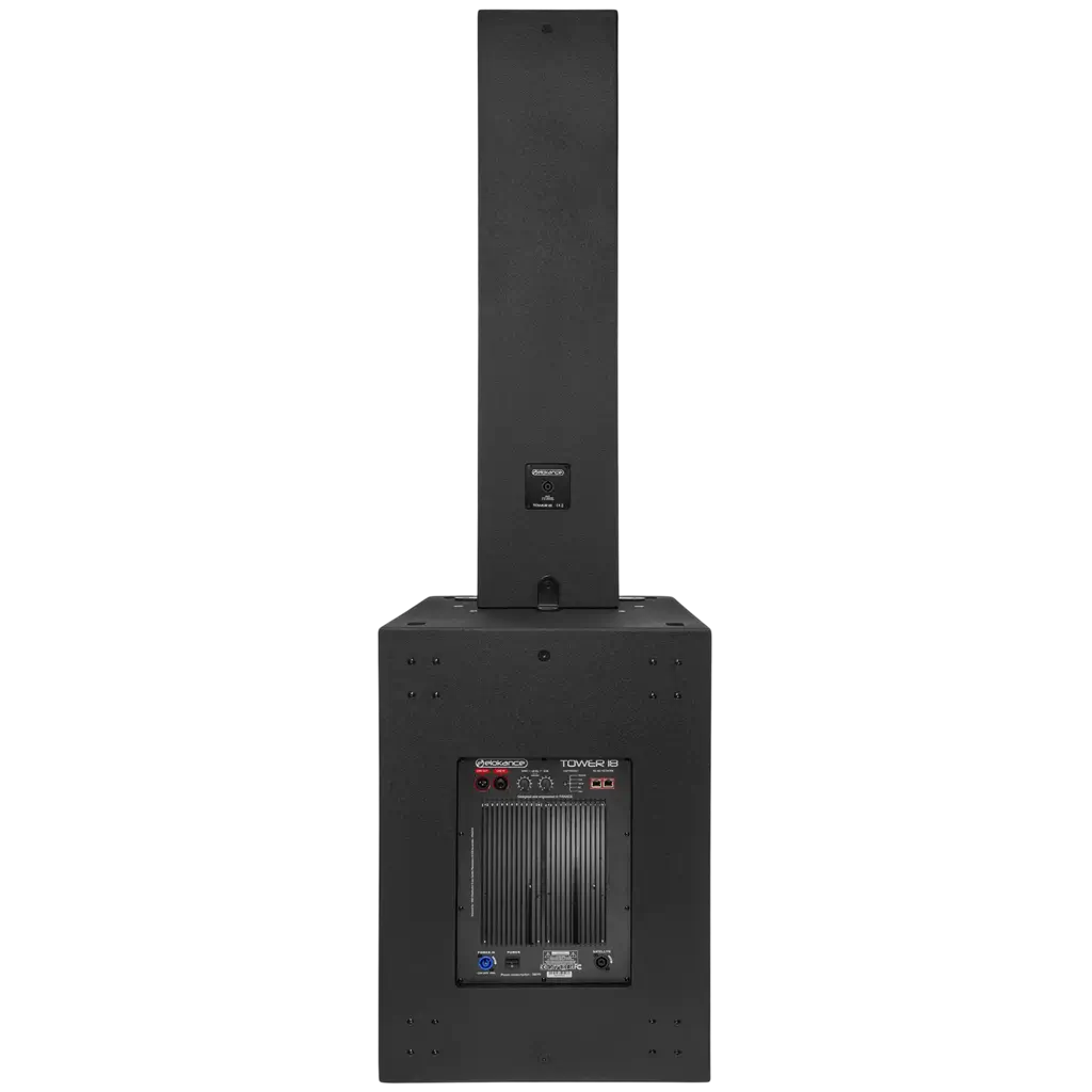 Aktives 3-Wege-Säulensystem mit 1700 W RMS und 18-Zoll-Subwoofer – Elokance