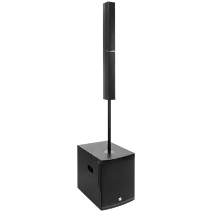 Aktives 2-Wege-Säulensystem mit 800 W RMS und 12-Zoll-Subwoofer – Elokance