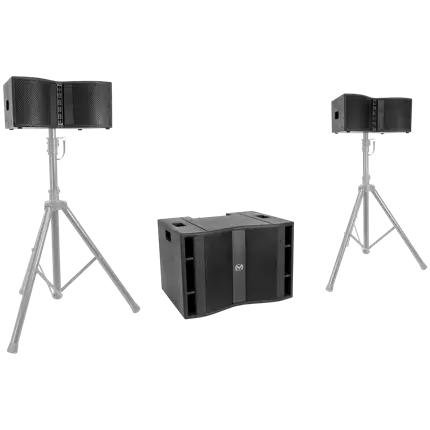 600-W-RMS-Triphonik-Beschallungsanlage mit 15-Zoll-Subwoofer – Mac Mah