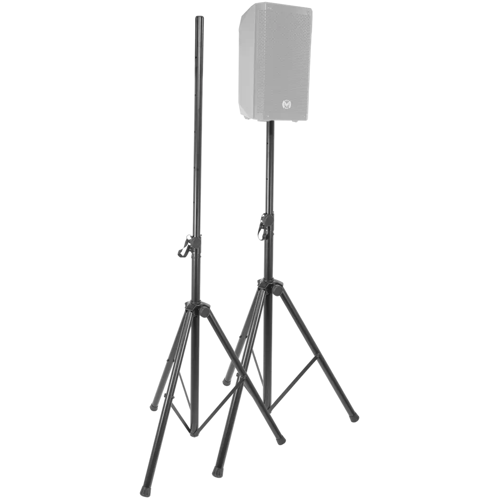2er-Set verstellbare Lautsprecherständer (120–200 cm) mit Schutzhülle – Plugger