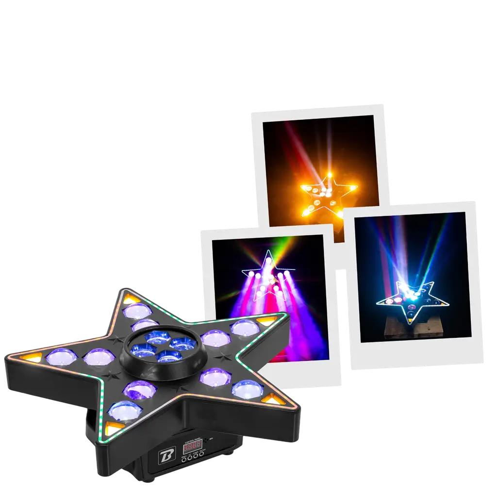 3-in-1-LED-Lichteffekt-Set: Beam, B-Eye und Stroboskop – BoomToneDJ