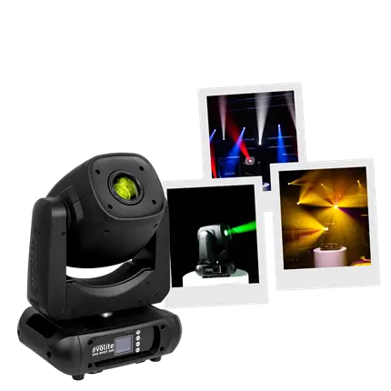 LED-Spot-Scheinwerfer 200 W mit hoher Leuchtkraft, Gobos und motorisiertem Fokus – Evolite