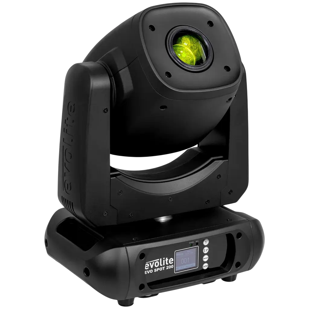 2er-Set hochleistungsfähiger 200-W-LED-Spot-Schwenkarmleuchten mit Flightcase – Evolite