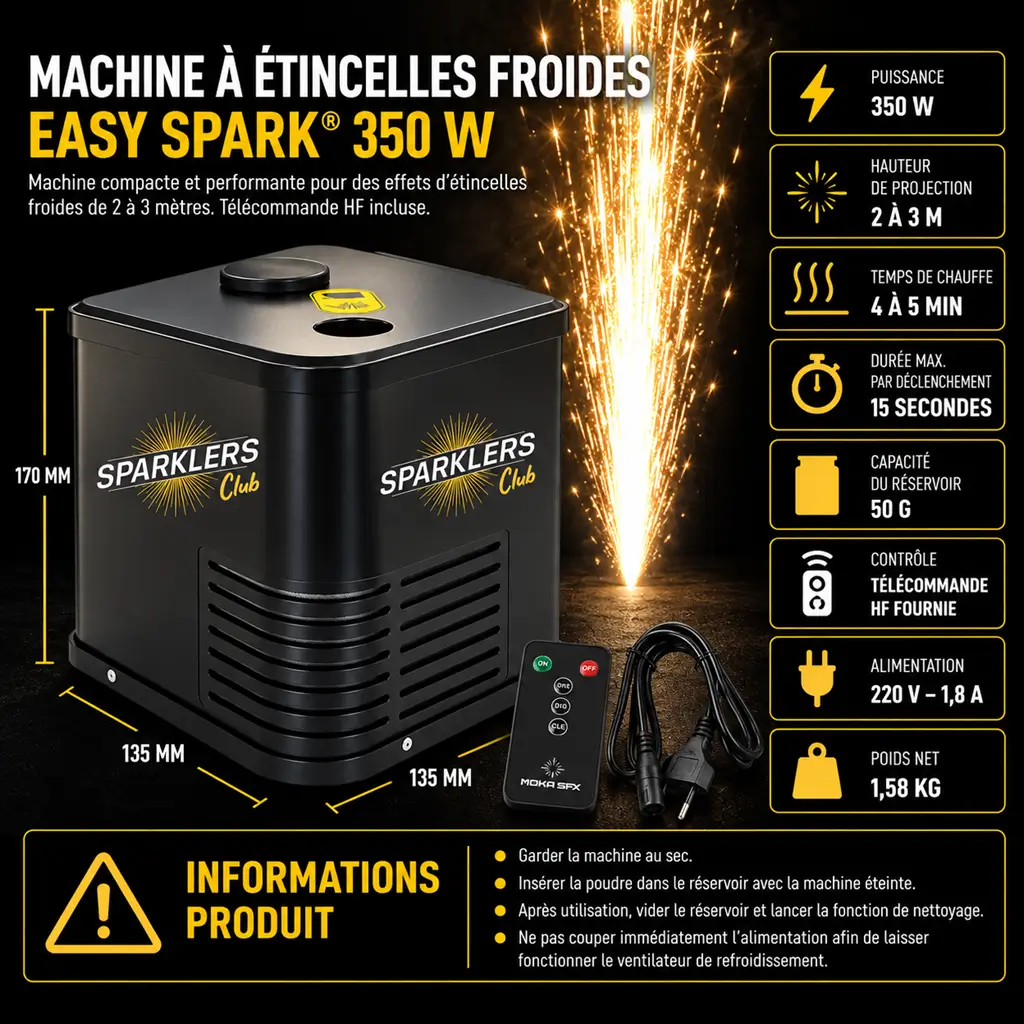 EASY SPARK® – Kaltfunkenmaschine 500 W – 3 Meter